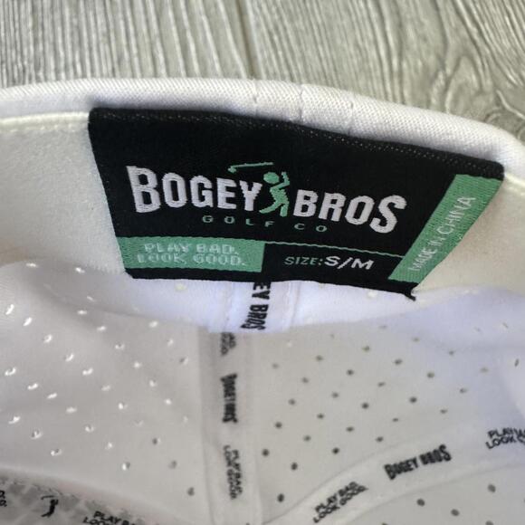 I Love Cart Girls Embroidered White Cap Bogey Bros Technical Golf Hat White - Picture 8 of 8